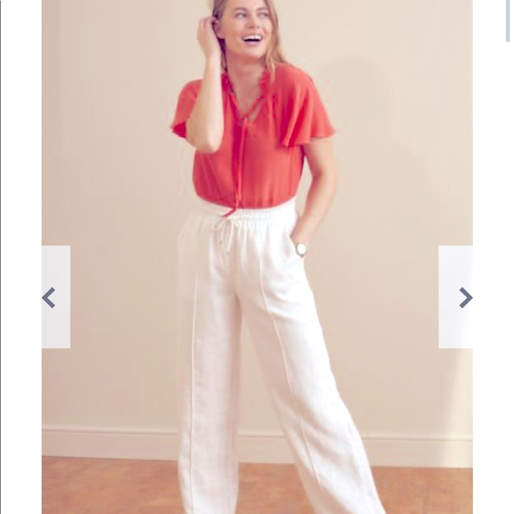 *New w/ tags* Wide leg white linen pants